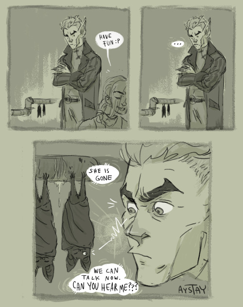 aystay:small comic for funsies continuing this sketch by @notes28​ of her Arcane oc Glitch :3c he’s 