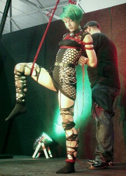 murasaki-koneko:  Some pics from on of my shows at The Fetish Room - Sexpo =^×^=  Held by Peer Rope Brisbane and thesalonbrisbane Rope and pictured with redbearrope  Unfortunately we didn’t get any pics of my other shows ;__; would have loved more~