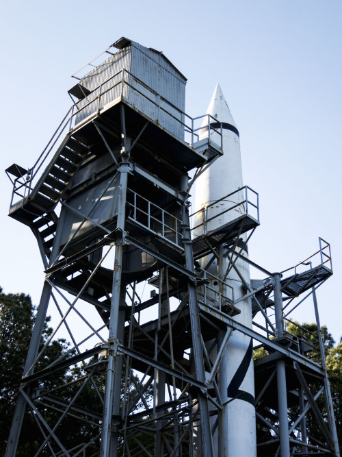 projecthabu:       The Historical Redstone Test Stand was built by Wernher von Braun in 1953, to perform static testing on the Redstone family of rockets. The stand was used until 1961, and performed 362 static test firings. A control room is situated