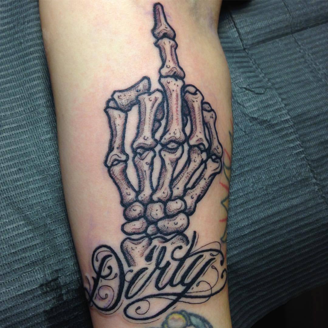 Hand Skeleton Finger Tattoos