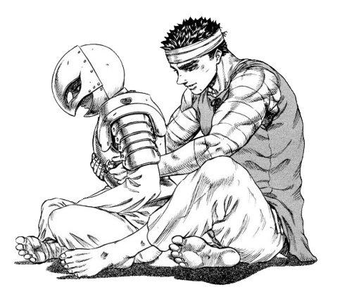 transparent of guts helping griffith get his armor on(dont tag this as gr/ffg/ts)