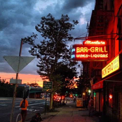 Dusk on Atlantic Avenue, Brooklyn.