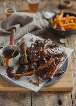 foodffs:  sticky BBQ spare ribs with a coffee