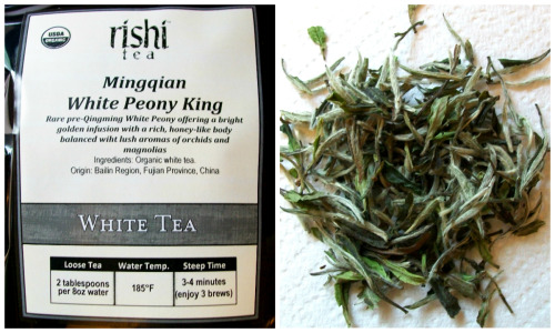 My first tasting of a white tea thanks to Rishi Tea! @http://ht.ly/P0CR5