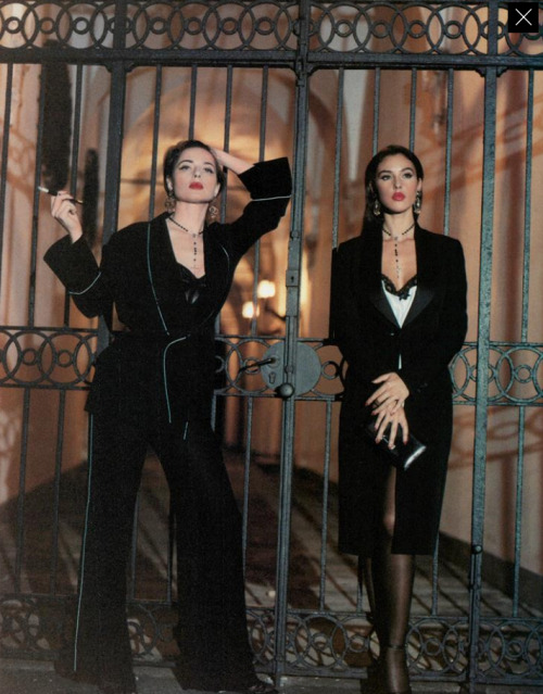 a-state-of-bliss:Vogue Italia Feb 1995 - Isabella Rossellini &amp; Monica Bellucci by Michael Co