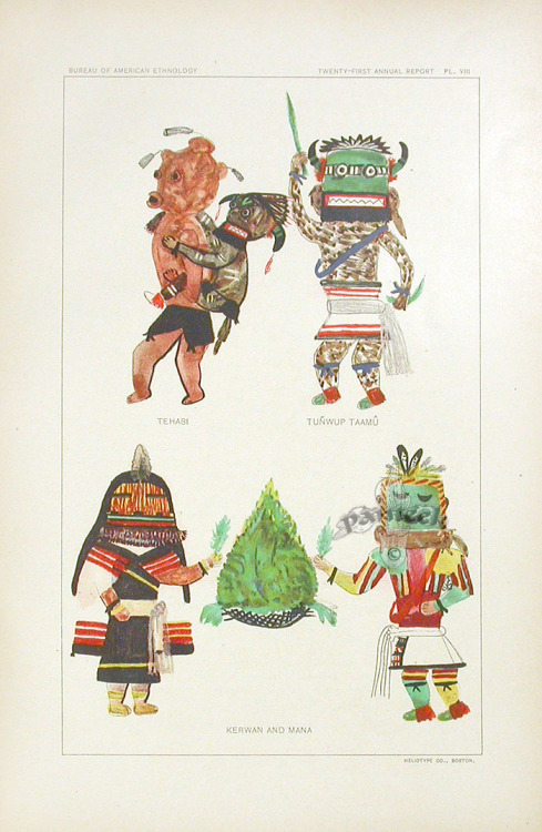 Hopi Kachinas By Native Artists. Bureau of American Ethnology, 1900 -Hututu, Huik, Tcolawitze, Loiic