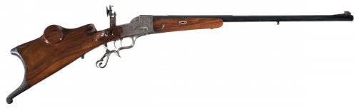 Engraved single shot schuetzen target rifle, late 19th century.