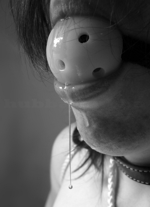 Nothing like a ball gag to make a whore drool (except perhaps a nice big cock) the