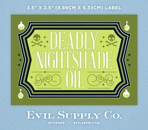 Deadly Nightshade Oil ingredient label ($2.25)A classic poison, nightshade has found a home in nearl