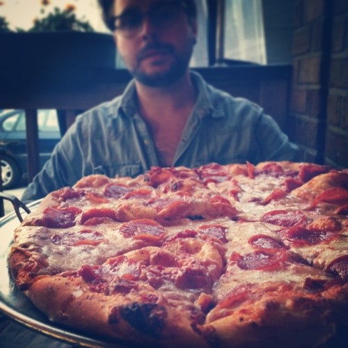 Dinner with the bro. #pizza #dinner #yum #cheese (at Pangea&rsquo;s Pizza Pub)