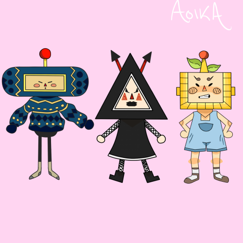 Katamari Cousins I designed with @taishokoi (left) and @collegerat (right).