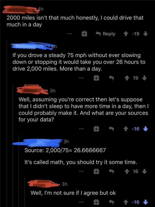 People aren’t sure if they agree with math now.