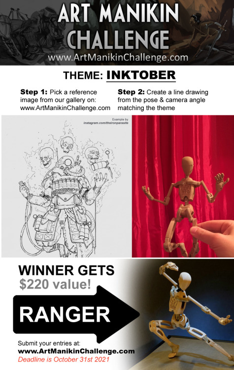 New Inktober contest is here!! Show us what you can do with line art and the A9RIGs  www.artmanikinc
