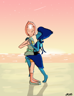 tassietyger:  It Takes Two to Tango by tassietyger  This is what happens as you listen to a mixture of tango music, Swan Lake/Black Swan soundtrack, and good ol’ country music when drawing. In my head if Pearl and Lapis had to do a fusion dance, for