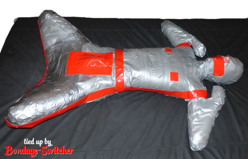 bondage-switcher: A variation of a tape mummification … of course combined with nipple play and cumc