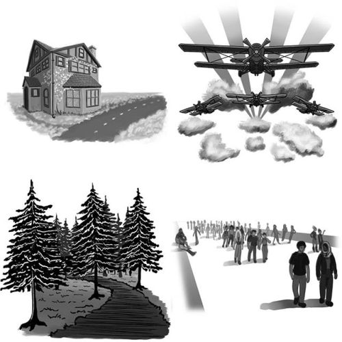 Some palm-sized perspective drawings I put together this past week.