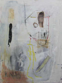 taher-jaoui:  Painting: Acrylic, Oil, Ink and Spray Paint Size: 80 H x 60 W x 5 cm xnoise - acrylic, oil sticks and mixed techniques on canvas h: 80 x w: 60 cm Keywords: white, basquiat, alien, anatomy, head 