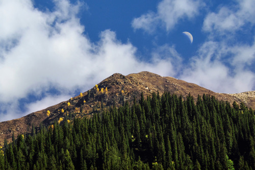 The moon over the hill, Naran Valley, Pakistan