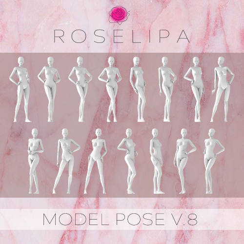 roselipaofficial:[ROSELIPA] MODEL POSE V.8About this pose packIn Game Pose  15  single poses for Fem
