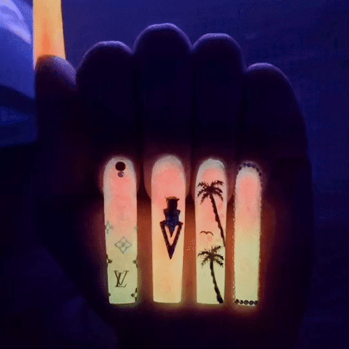 glow in the dark sunset acrylics | source