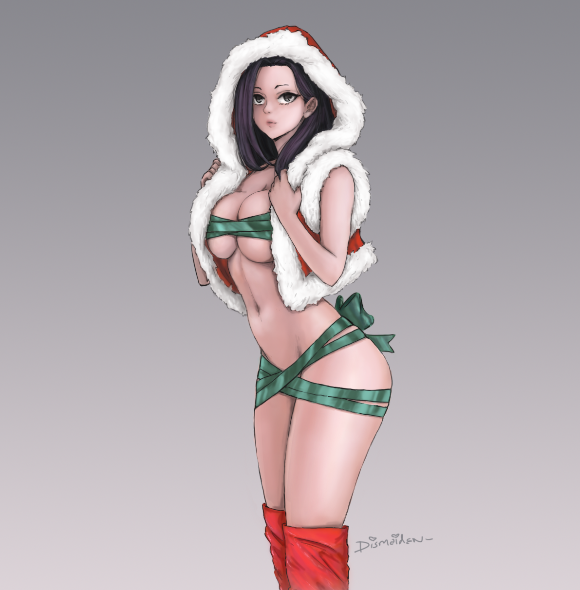 Momo Yaoyorozu from My Hero Academia Christmas fan art! I hope you like her ribbon outfit! I have multiple edits of 