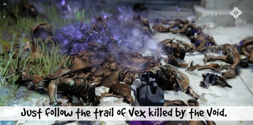 Just follow the trail of Vex killed by the Void.