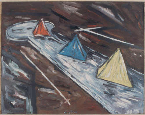 theories-of:  Werner Büttner, Die Probleme des Minigolfs in der europäischen Malerei Nr. 4, 1982, Oil on canvas, 150 x 120 cm 
