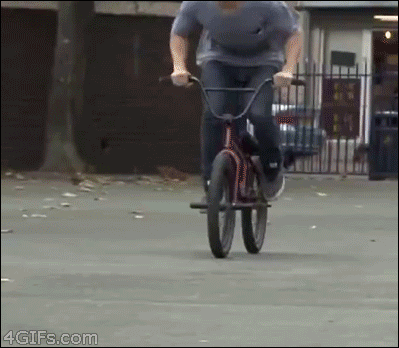 BMX railing trick