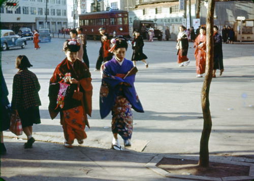 People walk on the street to make the first shrine visit of the year at Yasaka Jinja Shrine on Janua