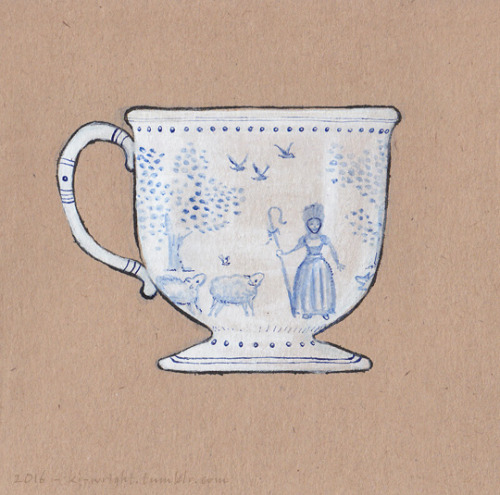 Day 15, a birthday card for a friend.(Both of the couple really like tea, and it is a thing that we 