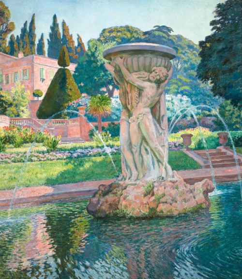 Statues fountain in Mazargues  -    Théo Van Rysselberghe  , c.1920-24.Belgium, 1862 - 1926Oil on ca