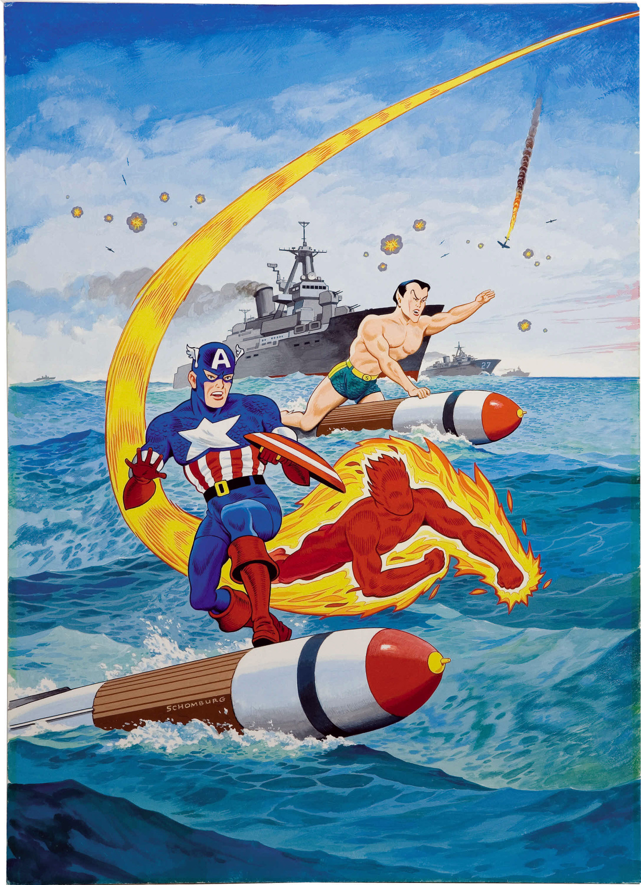 The bristol board original cover art by alex schomburg from the 