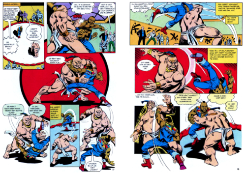 B.A. Baracus fights a sumo wrestler in Marvel’s The A-Team, vol. 1 (1984).(It’s in Dutch, as that’s 