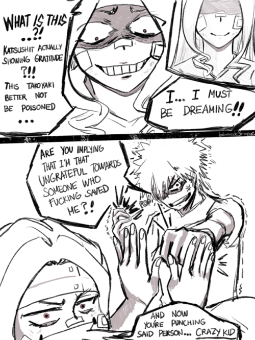 blamedorange:Bakugou and Mt.Lady being shit cousins pt.2