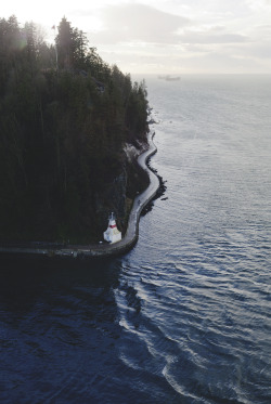 alexstrohl:  Stanley Park seawall from above  Vancouver, BC 