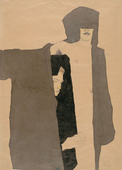 silentsquiffy:  Couple by Egon Schiele.