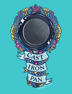 foxflightstudios:  The seventh “weapon” in the Orientation Armory–CAST IRON PAN! This one goes out to every single message I got from a pan person jokingly asking if the pan weapon was going to be a pan. There were many. The puns were too good to