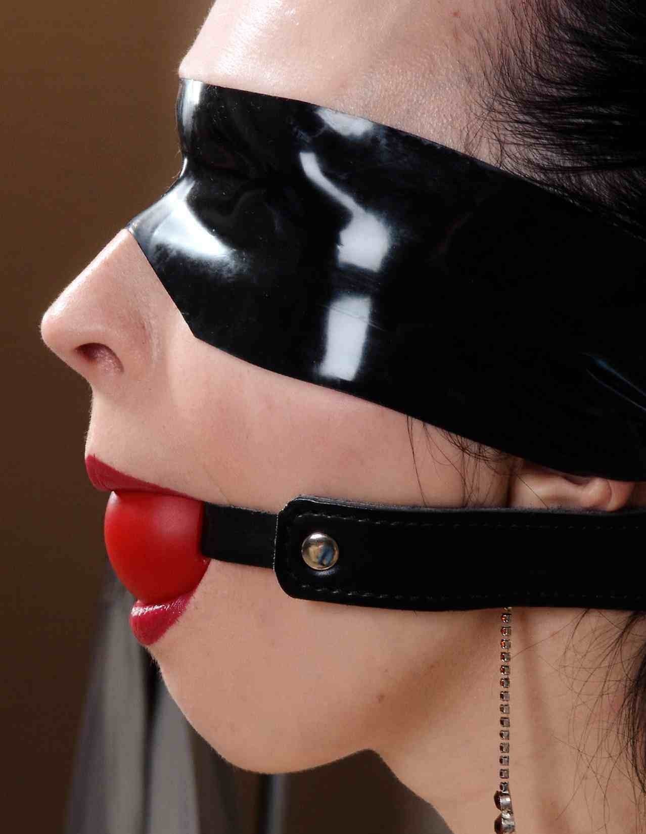Leather strap ball gag