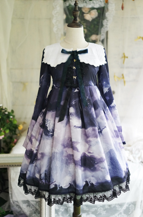 truth2teatold:  Angelcat Boats in the Starry Night series preorder - jumperskirt, one piece dress, s