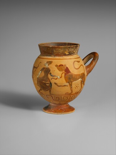 met-greekroman-art:Terracotta globular cup, Tityos Painter, ca. 520–510 B.C., Metropolitan Mus