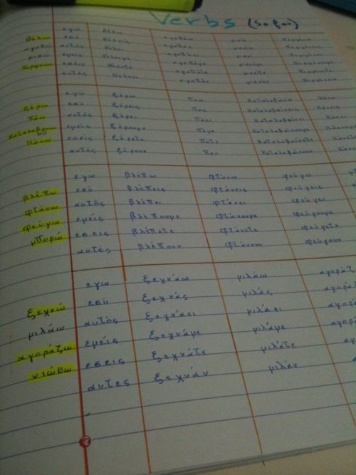Trying to memorize some greek verbs..And it’s all going great :)