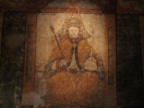 Henry VIII painting found behind layers of plaster, wallpaper and wood paneling, ca. 1530