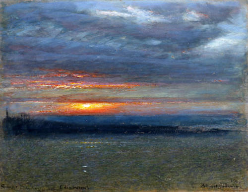 Sunset, Arthur&rsquo;s Seat, Edinburgh - Albert Goodwin 1909British, 1845-1932Watercolour