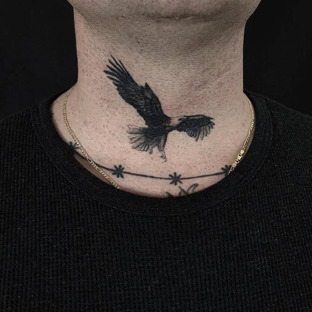 raven front neck tattoo｜TikTok Search
