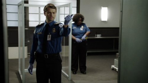mfluder42:Pop quiz: TSA America Security Officer Misha Collins beckons you forward. What do you do?