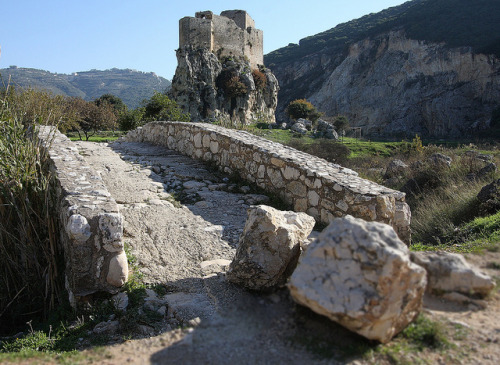 Bridge to Mseilha Fort, near Batroun, Lebanon (by sistawar).