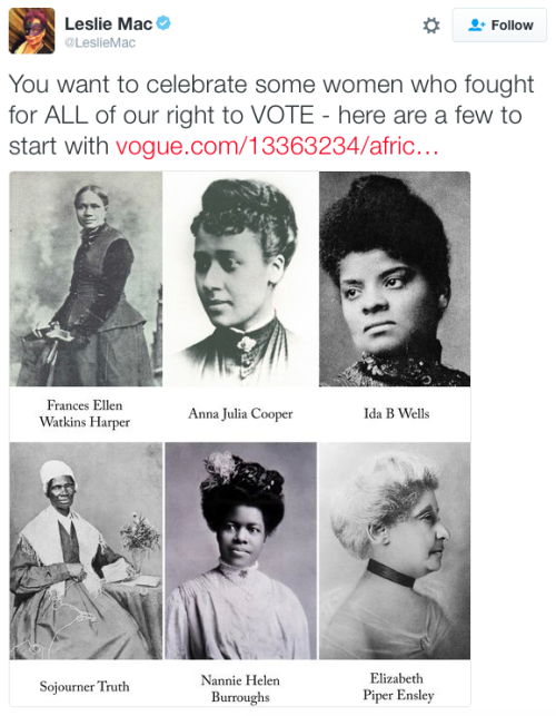 the-movemnt:  As Susan B. Anthony’s name trends on Twitter — and as people blanket her Rochester, New York, grave in “I Voted” stickers — it’s worth remembering that Anthony’s legacy is a paragon of white feminism. Anthony’s pursuit of