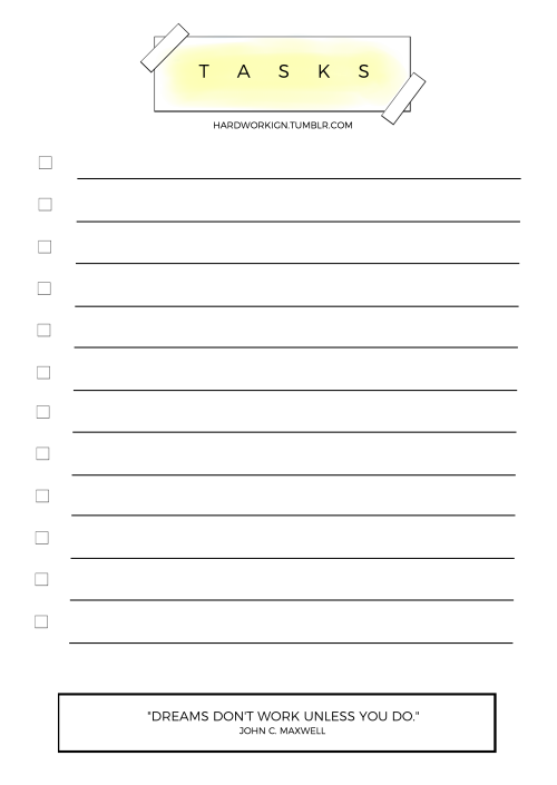 PRINTABLES - Task Lists