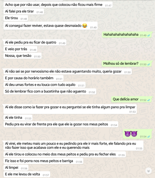 casalmathjo: Ela me contando como foi o chifre que ganhei ontem, amo essa mulher! O tesão não passou