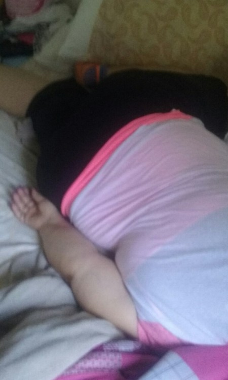 When she sleeps like that I just wanna spank that fat ass.